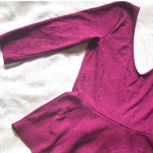 Forever 21 mid-sleeve purple peplum top